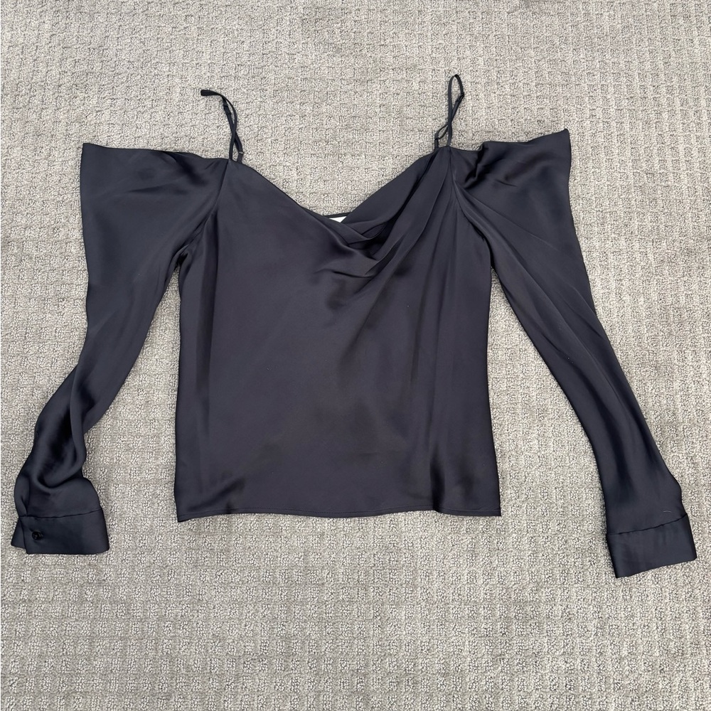 L'AGENCE Black Off-Shoulder Blouse
